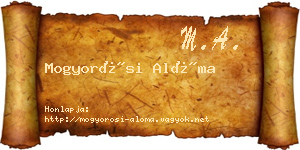 Mogyorósi Alóma névjegykártya